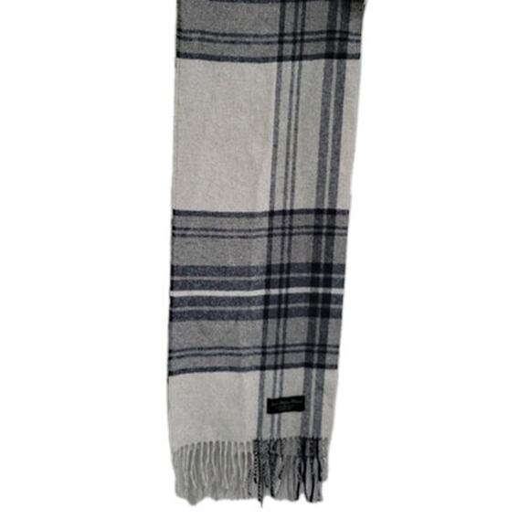 Italian Woollen Treasures Luxury 100% Lambswool Scarf Fringe Plaid‎ - NEW - Picture 4 of 8